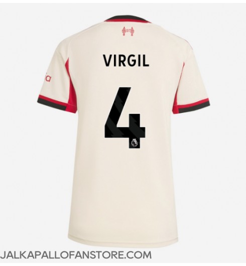 Liverpool Virgil van Dijk #4 Vieraspaita Naisten 2025-26 Lyhythihainen Liverpool Virgil van Dijk #4 Vieraspaita Naisten 2025-26 Lyhythihainen